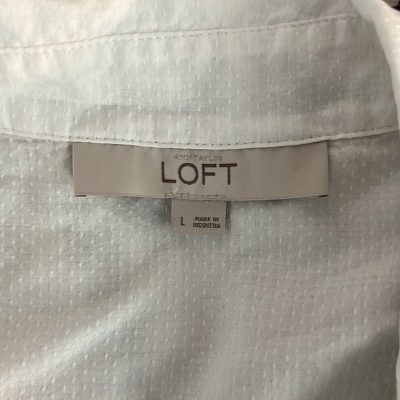 White LOFT button down shirt - Picture 2 of 5